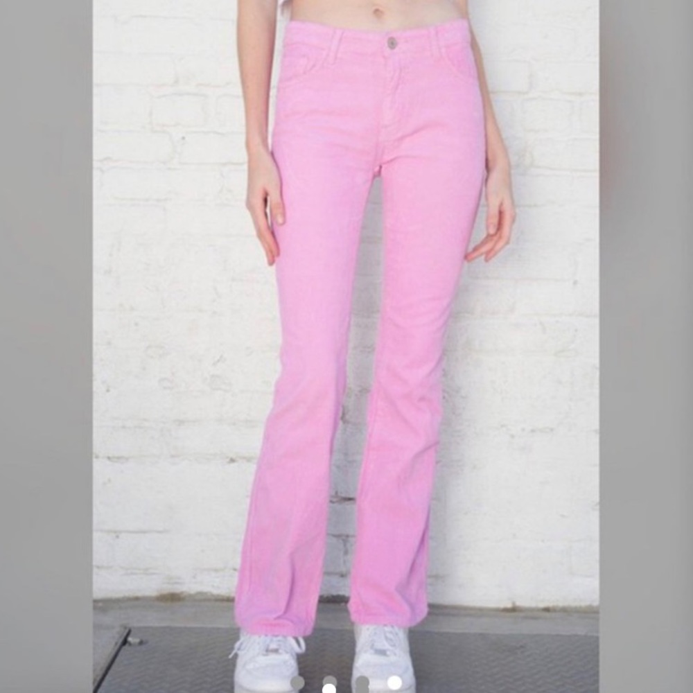 Brandy melville pink flare corduroy Darlene pants
